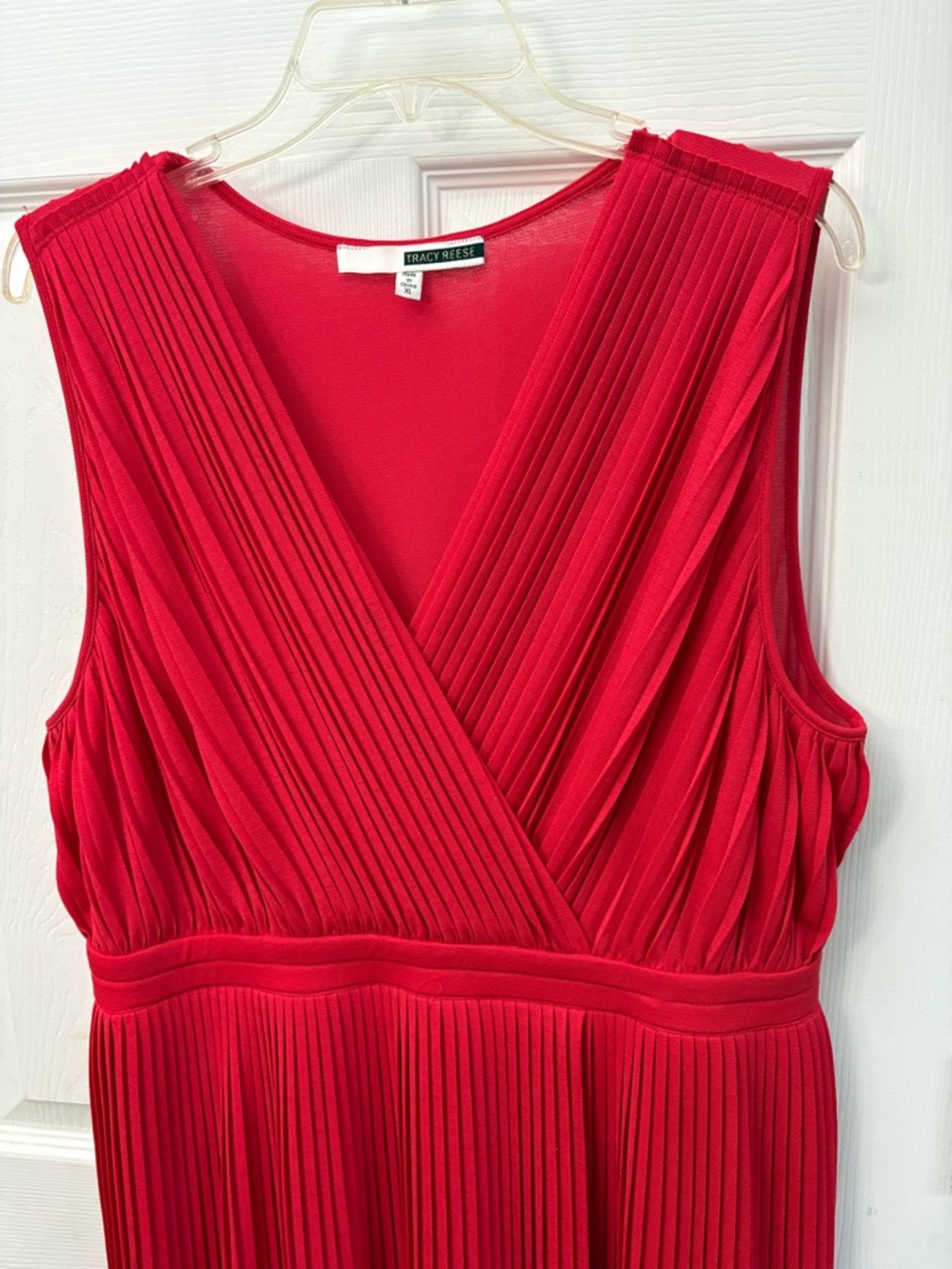 Anthropologie Tracy Reese Red Pleated Maxi Dress - Picture 5 of 8
